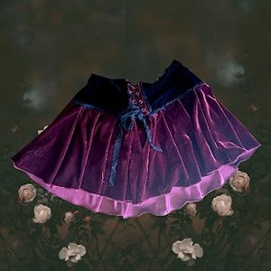 Deep burgundy romance goth large skirt